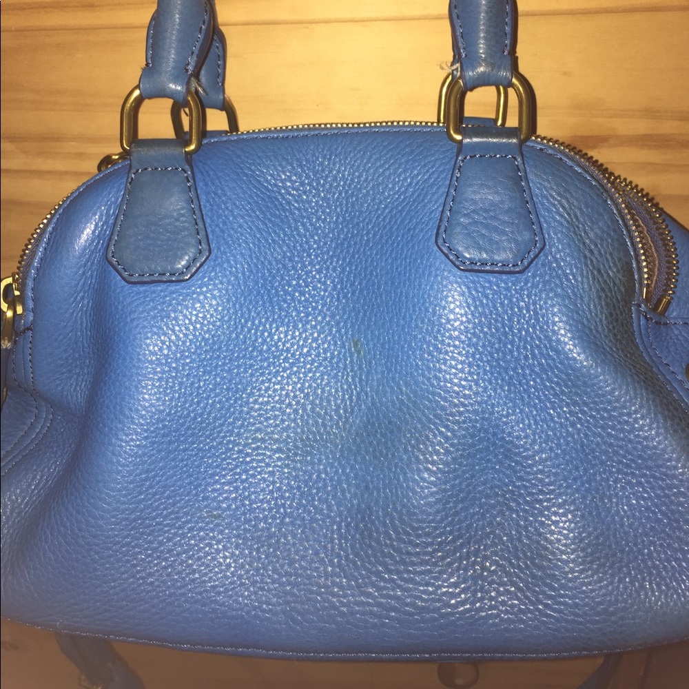 J Crew Electric Blue Leather Satchel